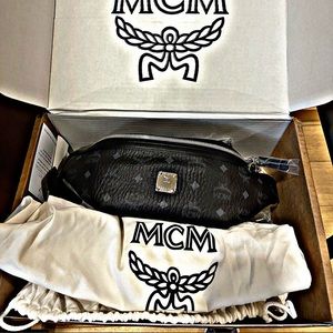 Mcm black Fanny pack medium size only worn a few times